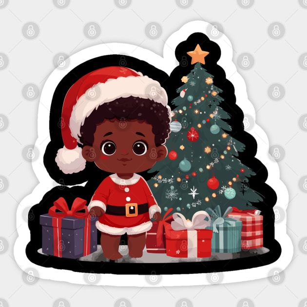 Afrocentric Baby Christmas Sticker by Graceful Designs